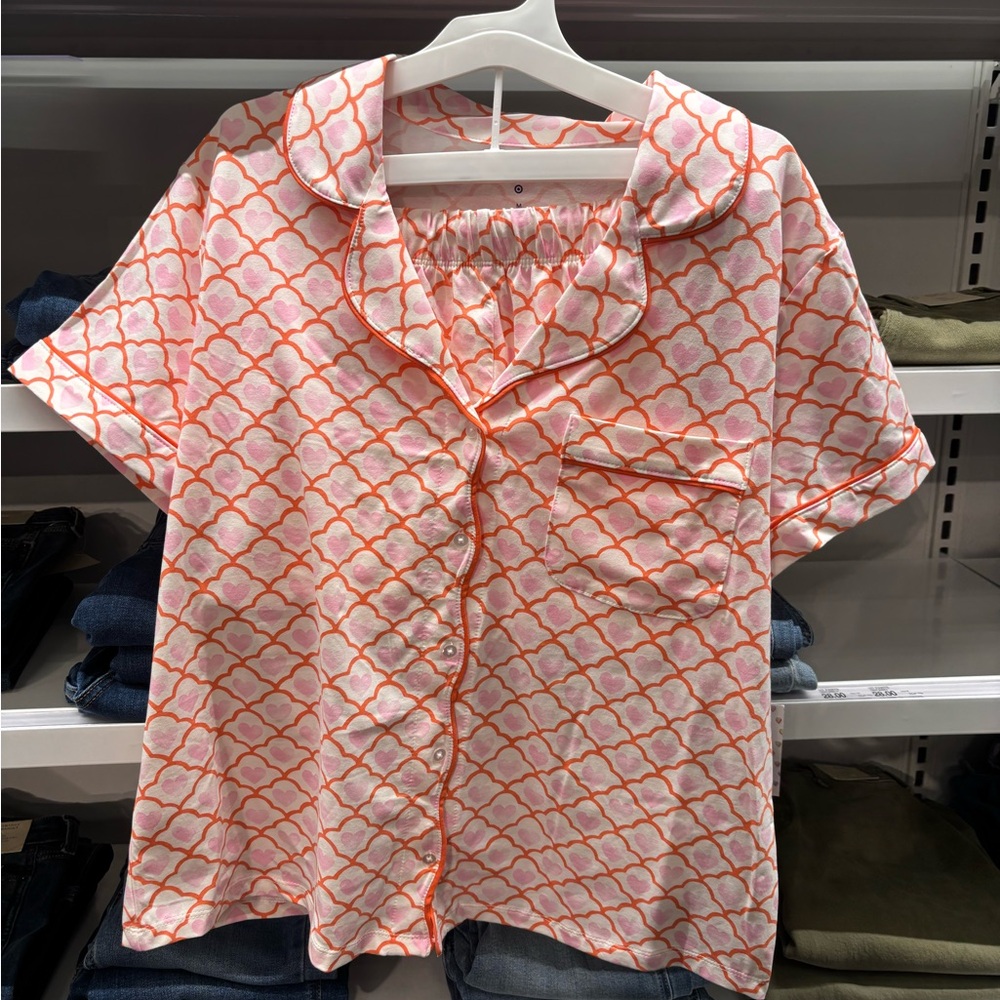 Roller rabbit Pink and Orange Patterned Button-Up Pajama Set Target